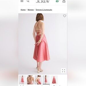 J.Crew Collection squareneck stretch taffeta dress in sunset plaid